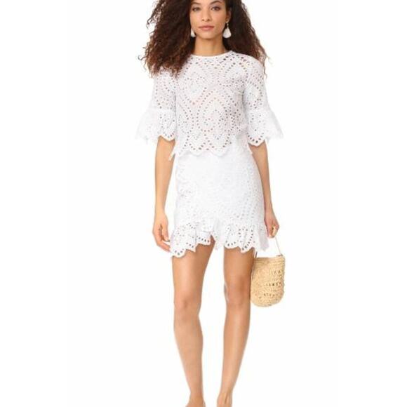 Winona Valerie Wrap Mini Dress Eyelet Lace White Size 6 - Picture 3 of 13